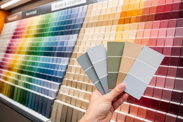 paint swatches at a big box store